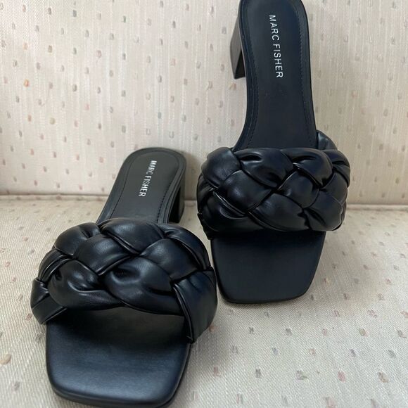 𝅺MARC Fisher Calicea braided block heel slide sandals size 6M…….. - Picture 6 of 8